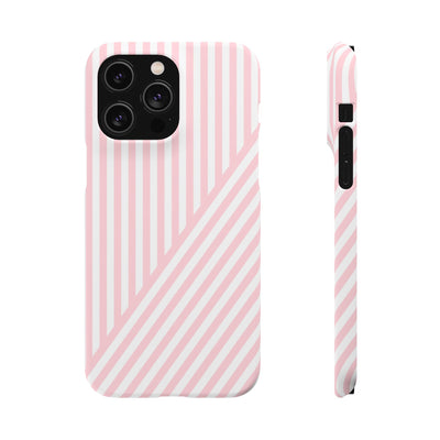 Aesthetic Sweet Pink Stripes Cute Phone Case Sleek Snap - For iPhone 17 Pro Max iPhone 16 Pro iPhone 15 Iphone 14 Plus 13 Pro 12 11 10 Gift