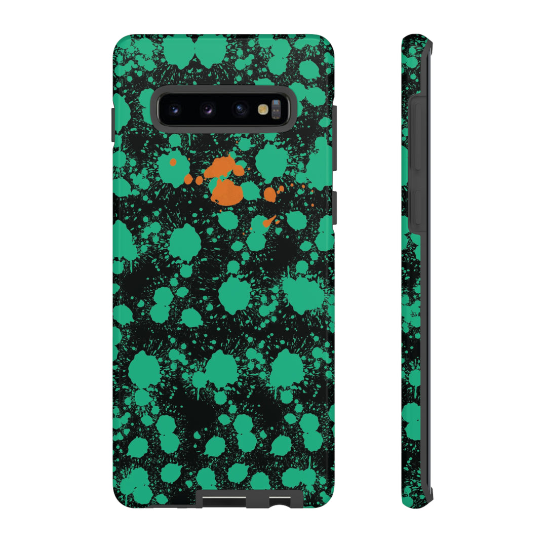 Cute Samsung Phone Case | Aesthetic Samsung Phone Case | Paint Splash Green Orange | Galaxy S23, S22, S21, S20 | Luxury Double Layer | Cool - Studio40ParkLane