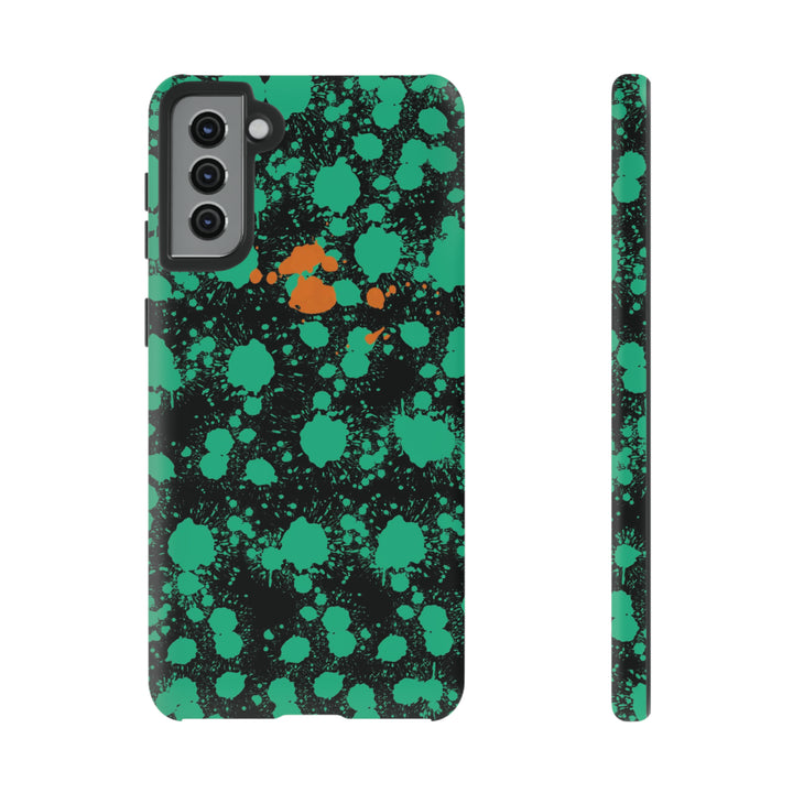 Cute Samsung Phone Case | Aesthetic Samsung Phone Case | Paint Splash Green Orange | Galaxy S23, S22, S21, S20 | Luxury Double Layer | Cool - Studio40ParkLane