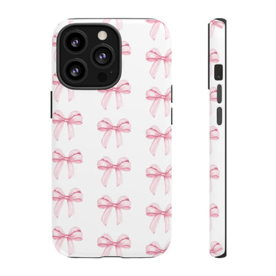 Pink Bows Cute Phone Case, for IPhone 16 Pro Max | Iphone 15, Iphone 14, IPhone 13 Case, 11 8 7, Samsung Galaxy S24, S23, S22, S21, 2 Layer Protection