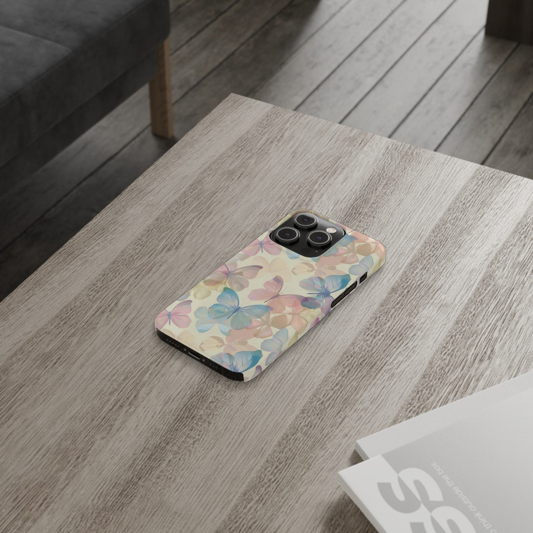 Slim Cute Phone Cases for Iphone - | iPhone 15 Case | iPhone 15 Pro Max Case, Iphone 14 Case, Iphone 14 Pro Max, Iphone 13, Summer Pastel Butterflies - Studio40ParkLane
