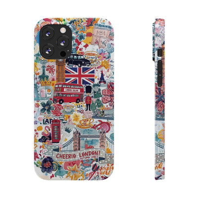 Slim London England Coquette Collage Cute Phone Case for Iphone 17 - | iPhone 16 Pro Max Case | iPhone 15 Case Iphone 14 13 12 11 10 9 8 7 - Studio40ParkLane