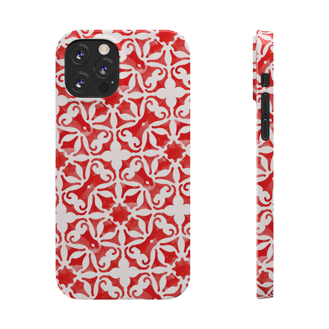 Slim Red Mosaic Gift for Her Cute Phone Cases for Iphone 16 Case | iPhone 15 Case | iPhone 15 Pro Max Case, Iphone 14, Iphone 14 Pro Max, Iphone 13, 12, 11, 10, 8,7 - Studio40ParkLane