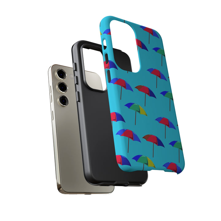 Cute Samsung Phone Case | Aesthetic Samsung Phone Case | Galaxy S23, S22, S21, S20 | Colorful Beach Parasols Blue, Protective Phone Case - Studio40ParkLane