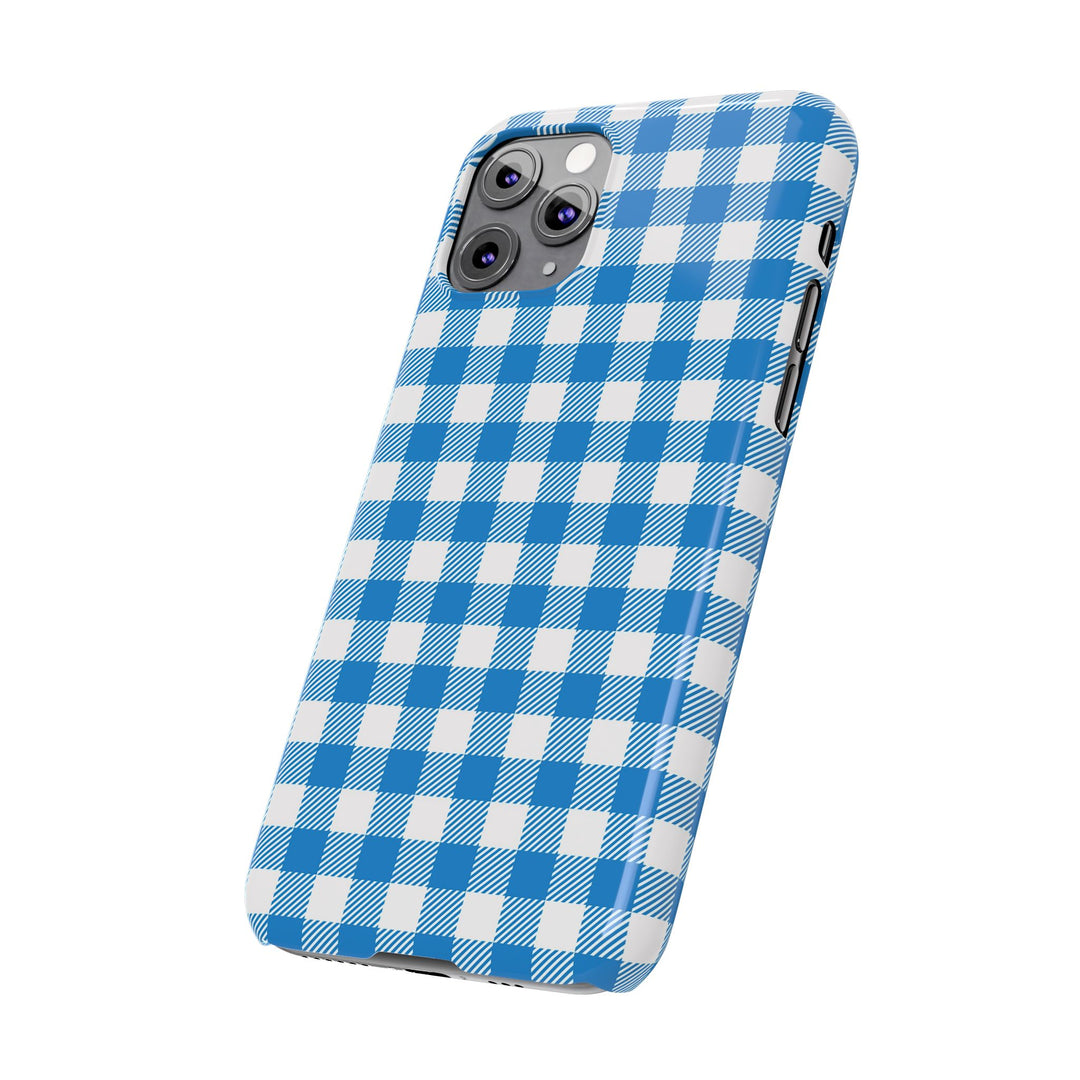 Slim Blue Gingham Gift for Her Cute Phone Cases for Iphone 16 Pro Max | iPhone 15 Case | iPhone 15 Pro Max Case, Iphone 14, 13, 12, 11, 10, 8, 7 - Studio40ParkLane