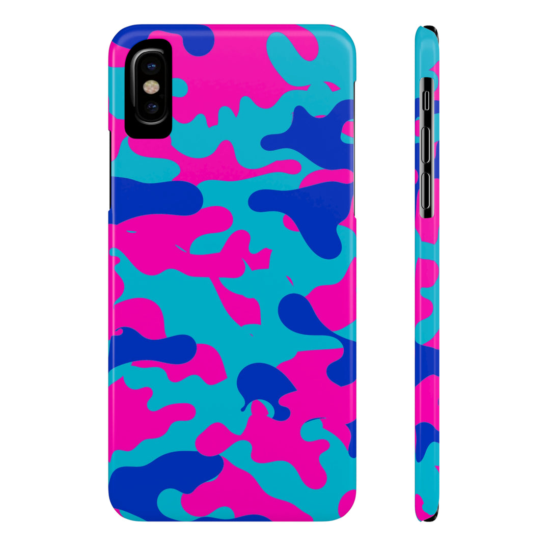 Slim Cute Phone Cases for Iphone - | iPhone 15 Case | iPhone 15 Pro Max Case, Iphone 14 Case, Iphone 14 Pro Max, Iphone 13, Blue Pink Camouflage - Studio40ParkLane