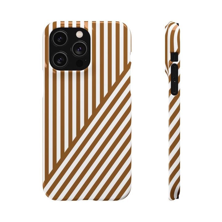 Aesthetic Mocha Brown Stripes Cute Phone Case Sleek Snap - For iPhone 17 Pro Max iPhone 16 Pro iPhone 15 Iphone 14 Plus 13 Pro 12 11 10 Gift - Studio40ParkLane