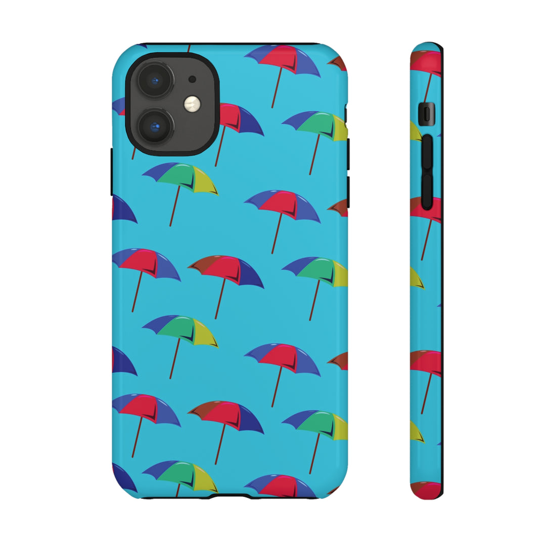 Cute IPhone Case | Colorful Beach Parasols Blue, iPhone 15 Case | iPhone 15 Pro Case, Iphone 14 Case, Iphone 14 Pro Max Case, Protective Iphone Case - Studio40ParkLane