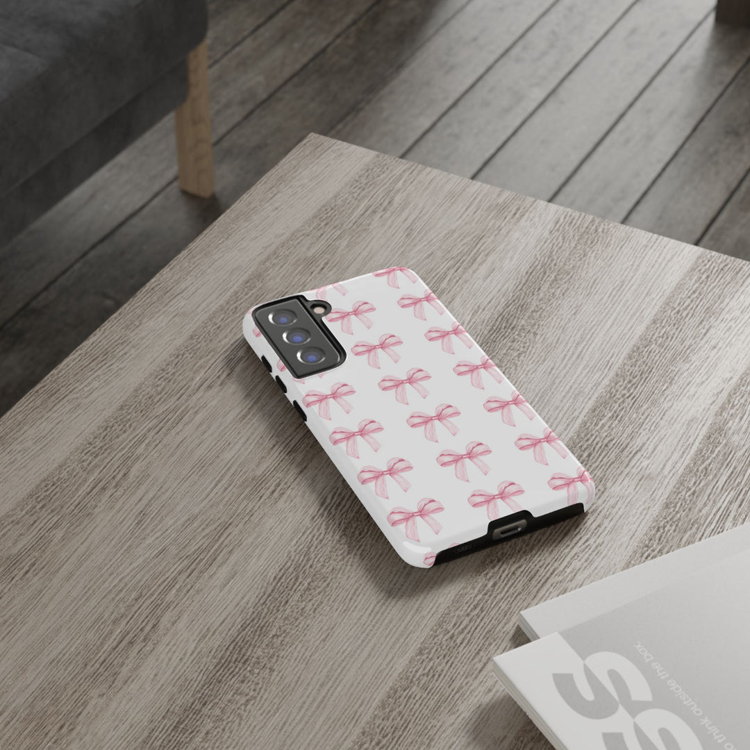 Pink Bows Cute Phone Case, for IPhone 16 Pro Max | Iphone 15, Iphone 14, IPhone 13 Case, 11 8 7, Samsung Galaxy S24, S23, S22, S21, 2 Layer Protection - Studio40ParkLane