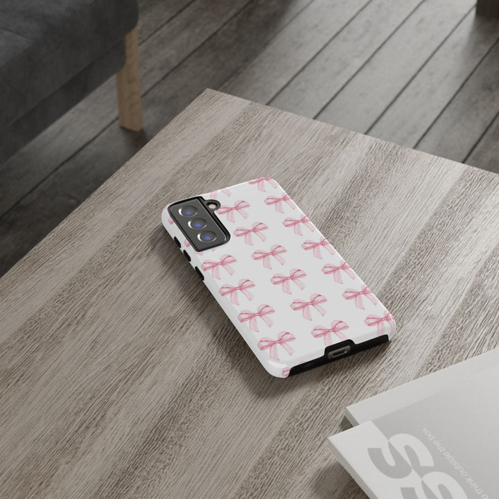 Pink Bows Cute Phone Case, for IPhone 16 Pro Max | Iphone 15, Iphone 14, IPhone 13 Case, 11 8 7, Samsung Galaxy S24, S23, S22, S21, 2 Layer Protection - Studio40ParkLane