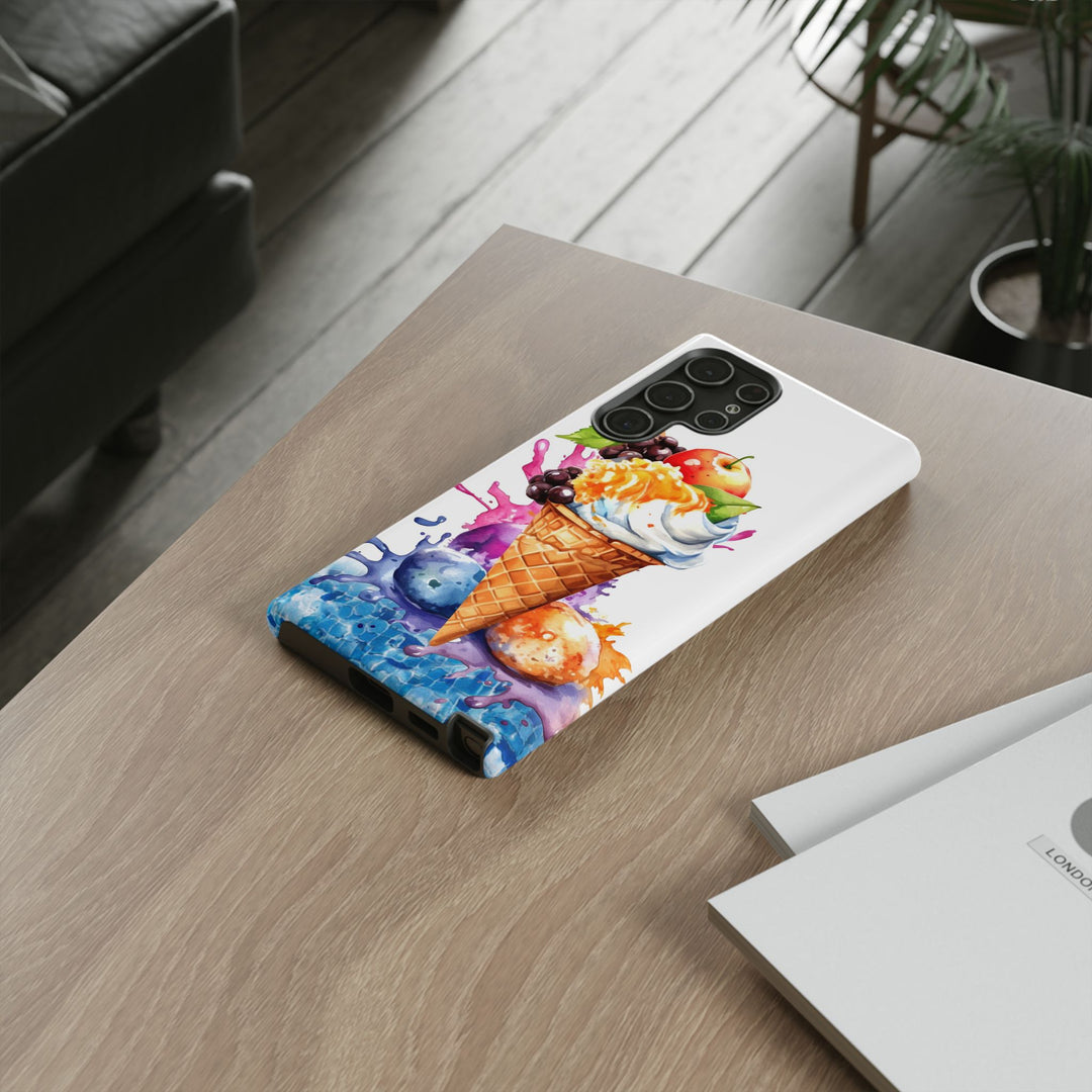 Impact Resistant, Summer Ice Cream Cone, Cute Phone Cases for Samsung S24, S23, S22, S21, IPhone 15 pro Iphone 14 pro Iphone 13 IPhone 12 Iphone 11 - Studio40ParkLane