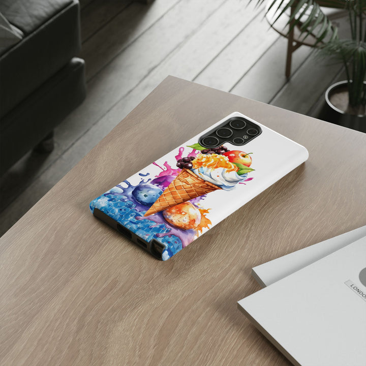 Impact Resistant, Summer Ice Cream Cone, Cute Phone Cases for Samsung S24, S23, S22, S21, IPhone 15 pro Iphone 14 pro Iphone 13 IPhone 12 Iphone 11 - Studio40ParkLane
