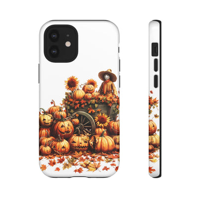 Impact Resistant, Fall Leaves Scarecrow, Cute Phone Cases for Samsung S24, S23, S22, S21, IPhone 15 pro Iphone 14 pro Iphone 13 IPhone 12 Iphone 11