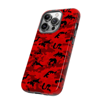 Impact Resistant, Red Camo Camouflage, Cute Phone Cases for Samsung S24, S23, S22, S21, IPhone 15 pro Iphone 14 pro Iphone 13 IPhone 12 Iphone 11