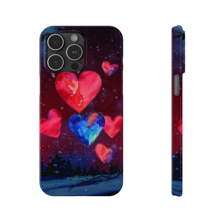 Slim Cute Phone Cases for Iphones - | iPhone 15 Case | iPhone 15 Pro Max Case, Iphone 14 Case, Iphone 14 Pro Max, Iphone 13, Night Sky Hearts Love - Studio40ParkLane