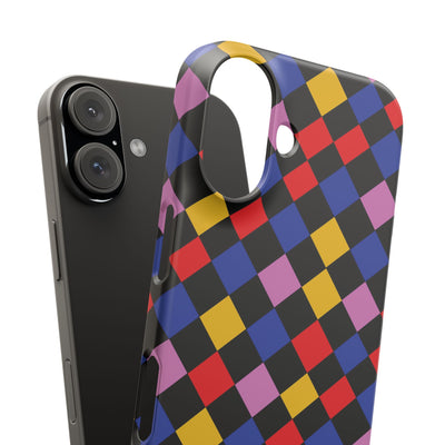 Colorful Checkerboard Cute Phone Case - Sleek Snap - for iPhone 16 15 14 13 12 11 Max Pro Plus Samsung Galaxy S24 S23 S22 S21 S20 Plus Ultra - Studio40ParkLane