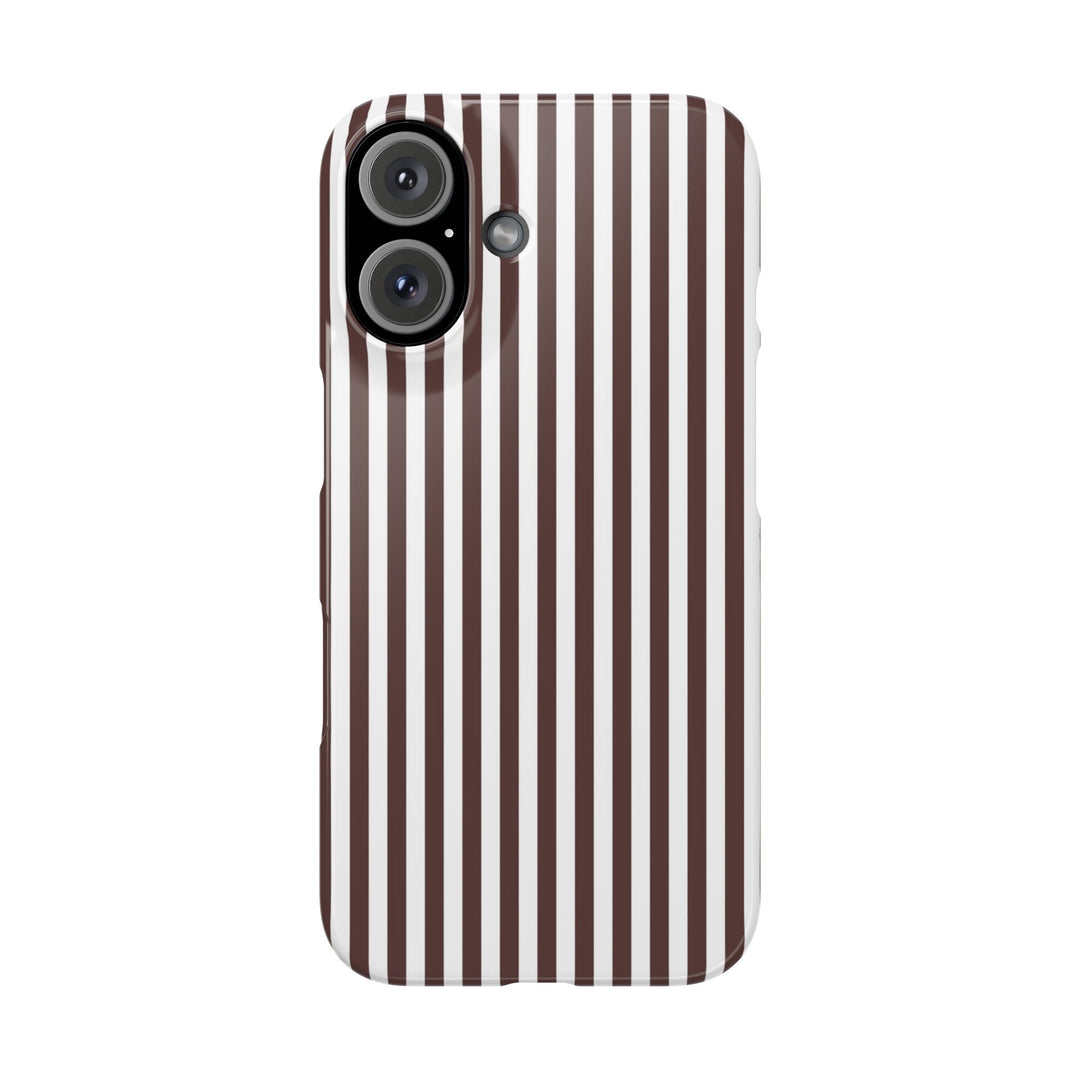 Slim Carriage Brown Striped Cute Phone Case for Iphone 16 - | iPhone 15 Pro Max Case | iPhone 14 Case Iphone 13 12 11 10 9 8 7 Gift for Her - Studio40ParkLane