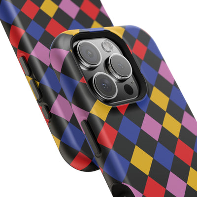 Aesthetic Colorful Checkerboard Tough Magsafe Phone Case - For iPhone 17 Pro Max iPhone 16 Pro iPhone 15 Iphone 14 Plus 13 Pro 12 11 Gift - Studio40ParkLane