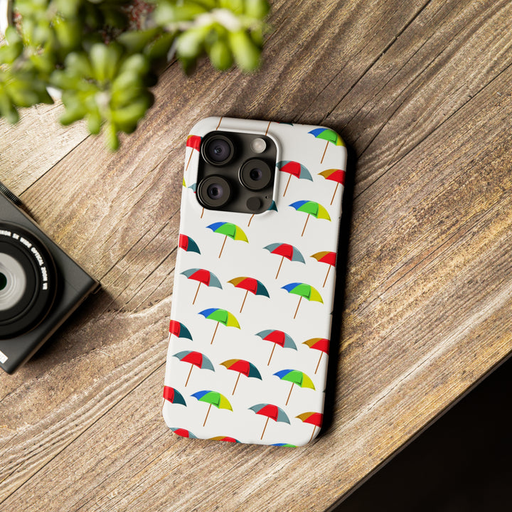 Slim Cute Phone Cases for Iphone - | iPhone 15 Case | iPhone 15 Pro Max Case, Iphone 14 Case, Iphone 14 Pro Max, Iphone 13, Colorful Beach Parasol - Studio40ParkLane
