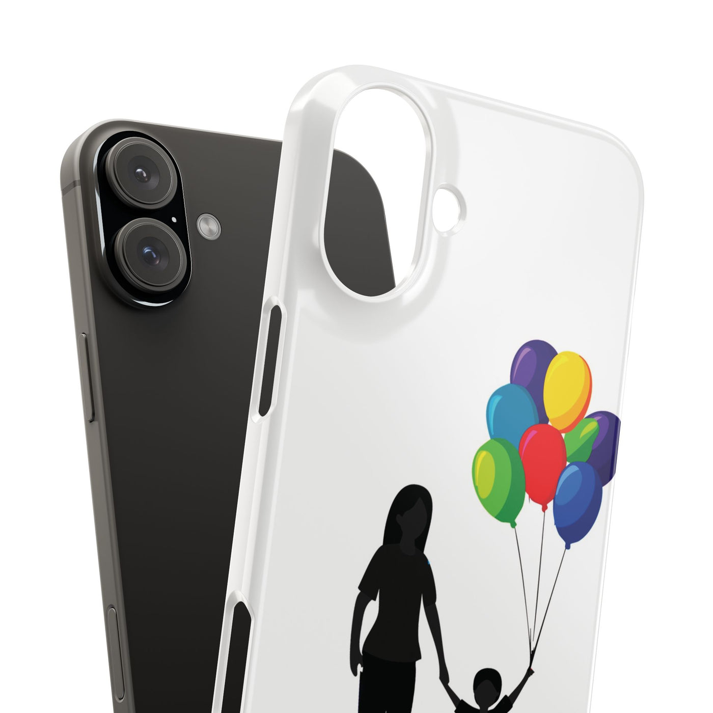 Slim Mother Child Balloons Gift for Her Cute Phone Cases for Iphone 16 Pro Max | iPhone 15 Case | iPhone 15 Pro Max Case, Iphone 14, 13, 12, 11, 10, 8, 7