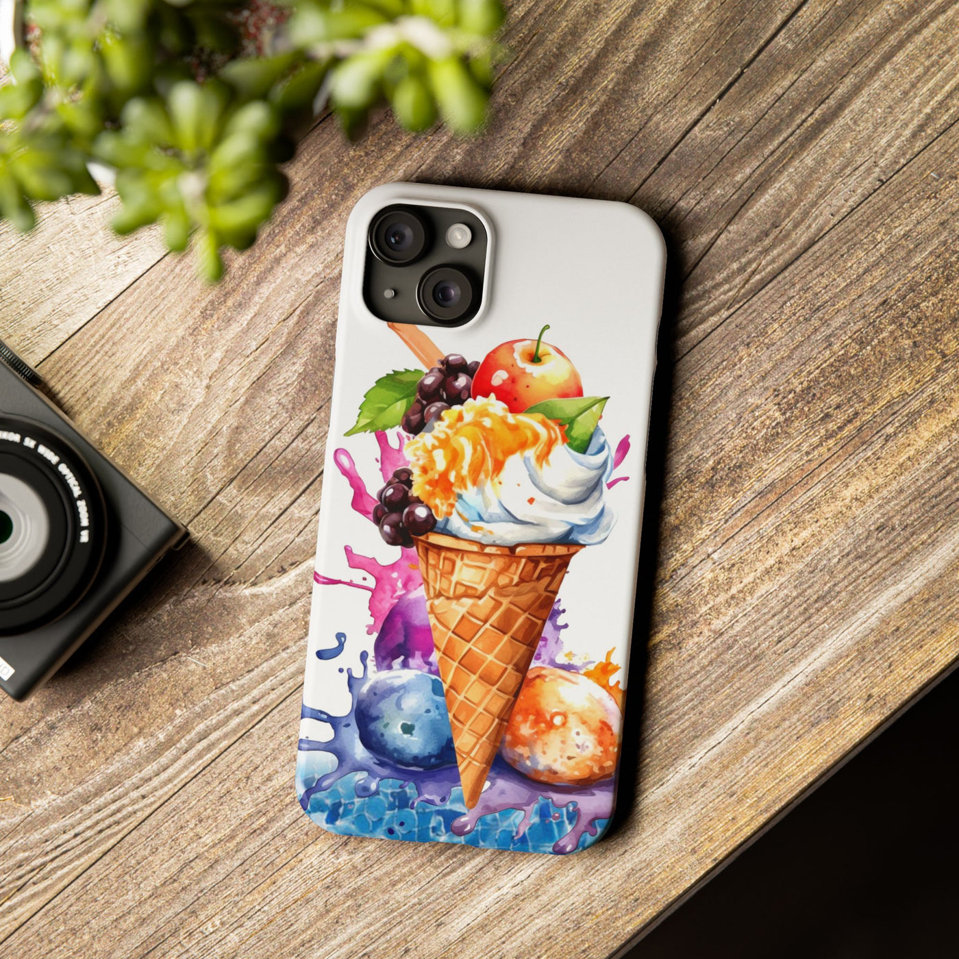 Summer Ice Cream Cone Slim Cute Phone Cases for Iphone  | iPhone 15 Case | iPhone 15 Pro Max Case, Iphone 14, Iphone 14 Pro Max, Iphone 13