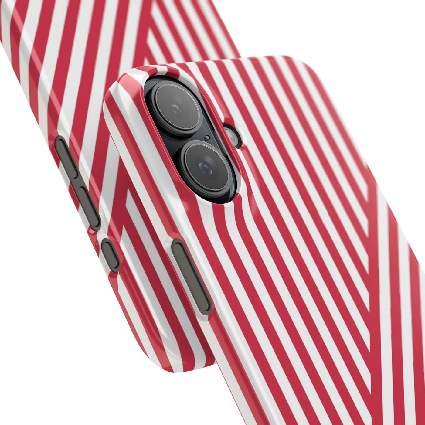 Aesthetic Winterberry Red Stripes Cute Phone Case Sleek Snap - For iPhone 17 Pro Max iPhone 16 Pro iPhone 15 Iphone 14 Plus 13 Pro 12 11 10 Gift - Studio40ParkLane