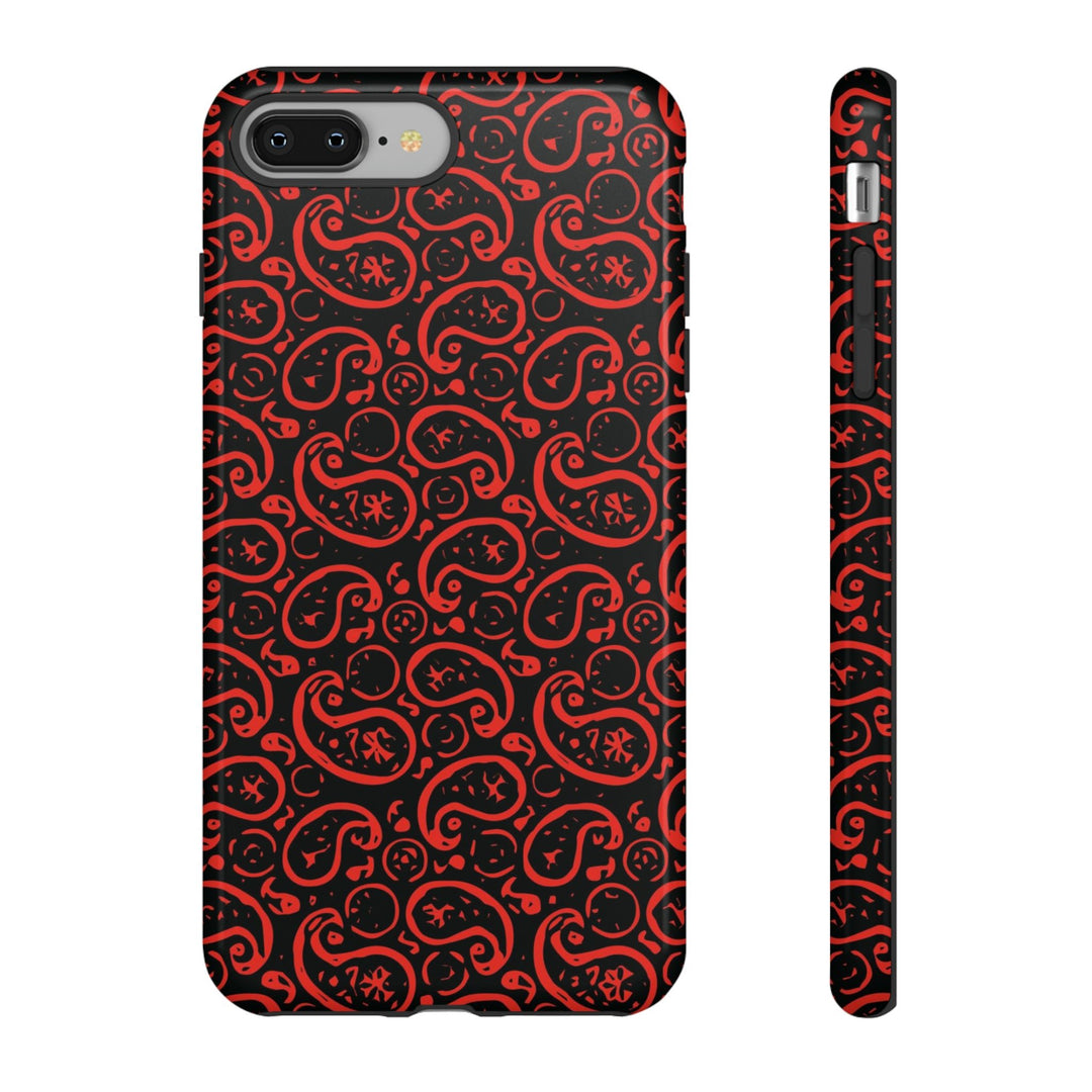 Cute IPhone Case | iPhone 15 Case | iPhone 15 Pro Max Case, Iphone 14 Case, Iphone 14 Pro Max Case IPhone Case for Art Lovers, Paisley Red - Studio40ParkLane