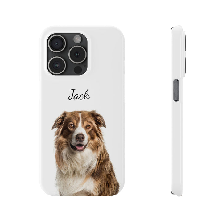 Slim Custom Personalized Pet Phone Cases Dog Phone Cases Cat Phone Cases for Iphone 16, 15, 14, 13, 12, 11, 8, 7 Custom Name Personalized Phone Case - Studio40ParkLane