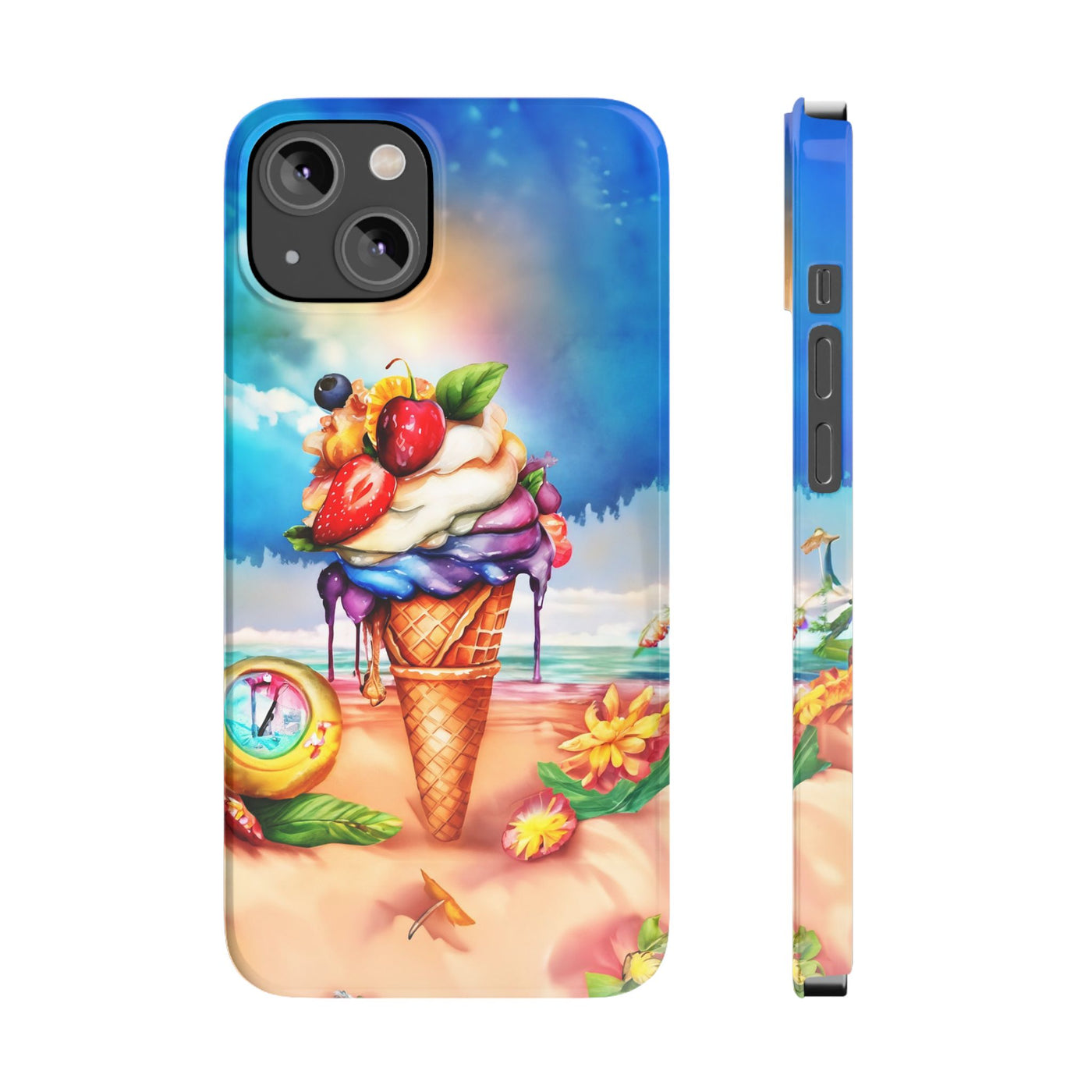 Slim Summer Ice Cream Cone Slim Cute Phone Cases for Iphone  | iPhone 15 Case | iPhone 15 Pro Max Case, Iphone 14, Iphone 14 Pro Max, Iphone 13