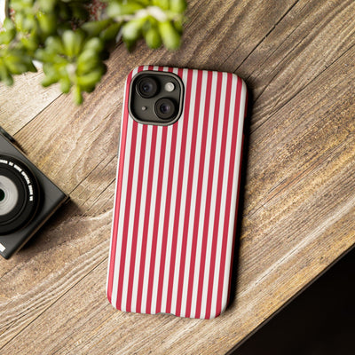 Tough Premium Winterberry Stripes Phone Case Gift for Her - For Apple iPhone 16 Pro Max 16e iPhone 15 Pro iPhone Iphone 14 Plus 13 Pro 12 SE XR - Studio40ParkLane