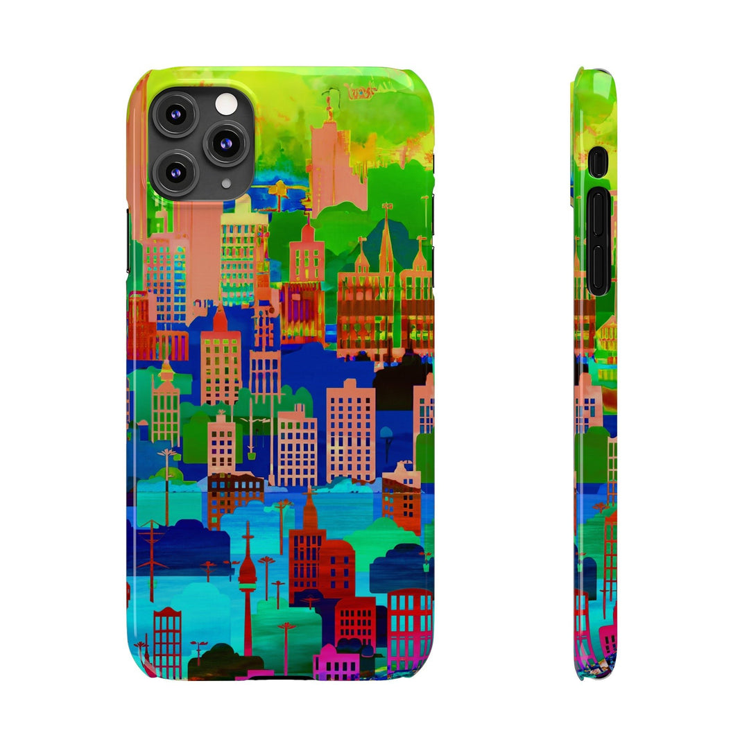 Slim Cute Phone Cases for Iphone - | iPhone 15 Case | iPhone 15 Pro Max Case, Iphone 14 Case, Iphone 14 Pro Max, Iphone 13, Summer City Skyline - Studio40ParkLane