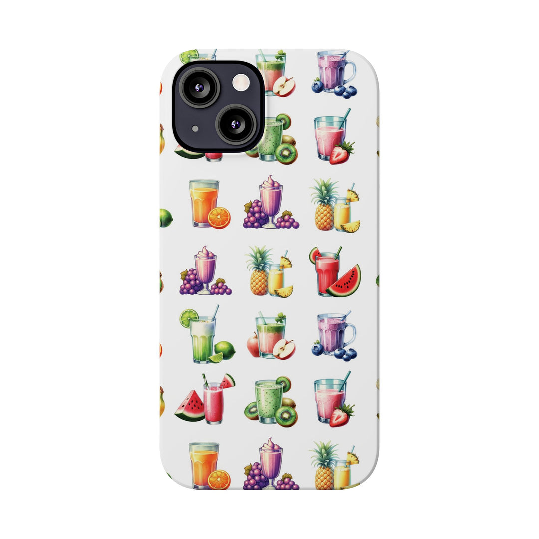 Slim Cute Phone Cases for Iphone - | iPhone 15 Case | iPhone 15 Pro Max Case, Iphone 14 Case, Iphone 14 Pro Max, Iphone 13, Tropical Summer Fruit Cocktail - Studio40ParkLane