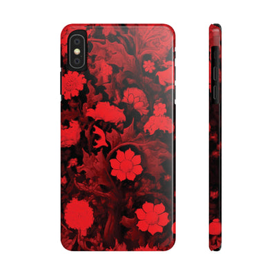 Slim Cute iPhone Cases - | iPhone 15 Case | iPhone 15 Pro Max Case, Iphone 14 Case, Iphone 14 Pro Max, Iphone 13, Red Flowers