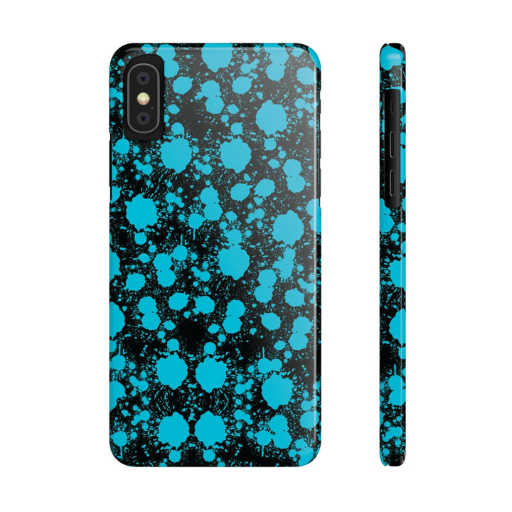 Slim Cute Phone Cases for Iphone - | iPhone 15 Case | iPhone 15 Pro Max Case, Iphone 14 Case, Iphone 14 Pro Max, Iphone 13, Blue Paint Blots Splash - Studio40ParkLane