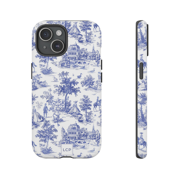 Personalized Custom French Toile Tough Cute Phone Case For Apple iPhone 18, 17, 16, 15 14, Pro Max, Samsung Galaxy S26, S25, S24 Plus Ultra