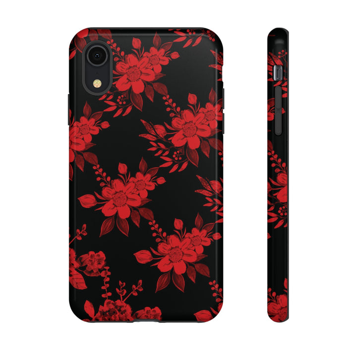 Cute IPhone Case | Red Black Flowers, iPhone 15 Case | iPhone 15 Pro Case, Iphone 14 Case, Iphone 14 Pro Max Case, Protective Iphone Case - Studio40ParkLane