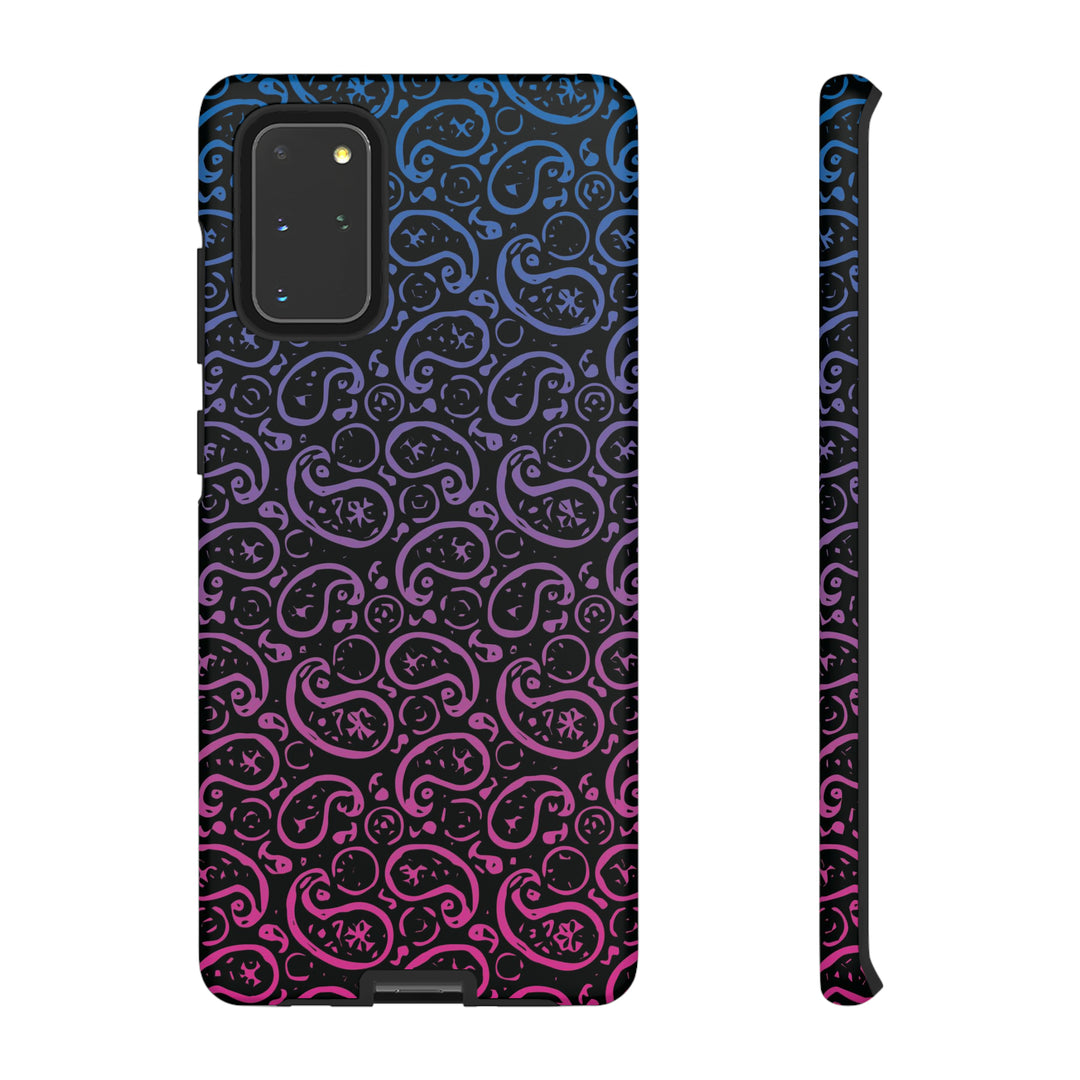 Cool Phone Case | Aesthetic Phone Case | Paisley Blue Pink Black | For Samsung Galaxy S23, S22, S21, S20 | Luxury Double Layer | Cute - Studio40ParkLane