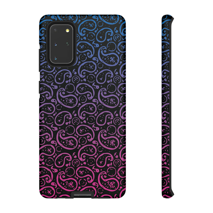 Cool Phone Case | Aesthetic Phone Case | Paisley Blue Pink Black | For Samsung Galaxy S23, S22, S21, S20 | Luxury Double Layer | Cute - Studio40ParkLane
