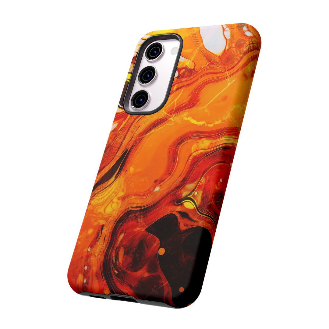 Cute Samsung Phone Cases, Designer Samsung Galaxy S23 Phone Case, Samsung S22 Case, Samsung S21 Case, Samsung S20 Case, Marble Orange Design - Studio40ParkLane