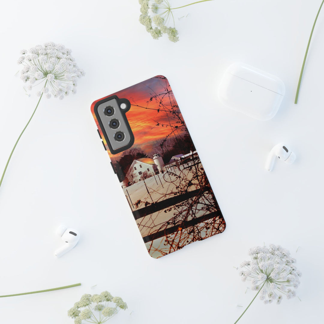 Impact Resistant, Winter Sunset Cute Phone Cases for Samsung S24, S23, S22, S21, IPhone 15 pro Iphone 14 pro Iphone 13 IPhone 12 Iphone 11 - Studio40ParkLane