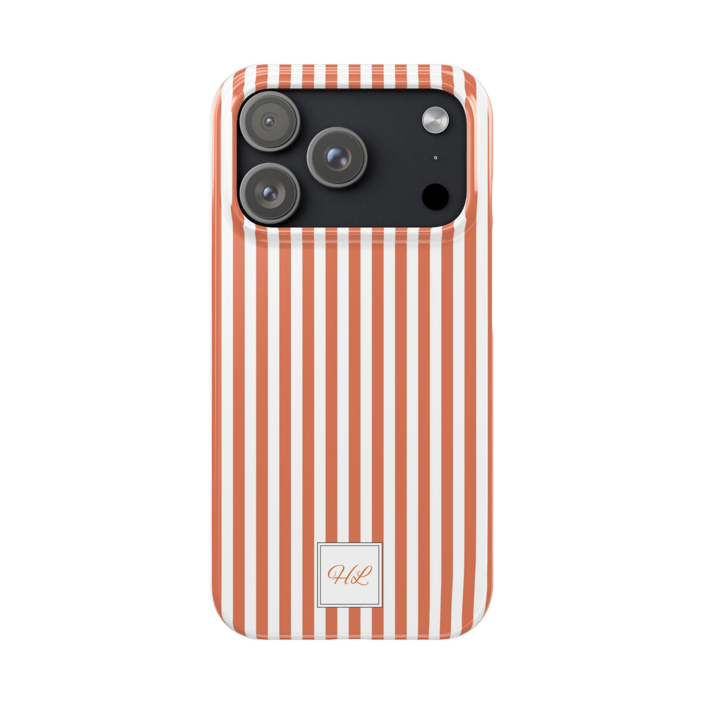 Slim Custom Personalized Winter Peach Striped Phone Case for Iphone 17 - | iPhone 16 Pro Max Case | iPhone 15 Case Iphone 14 13 12 11 10 9 8 - Studio40ParkLane
