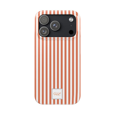 Slim Custom Personalized Winter Peach Striped Phone Case for Iphone 17 - | iPhone 16 Pro Max Case | iPhone 15 Case Iphone 14 13 12 11 10 9 8 - Studio40ParkLane