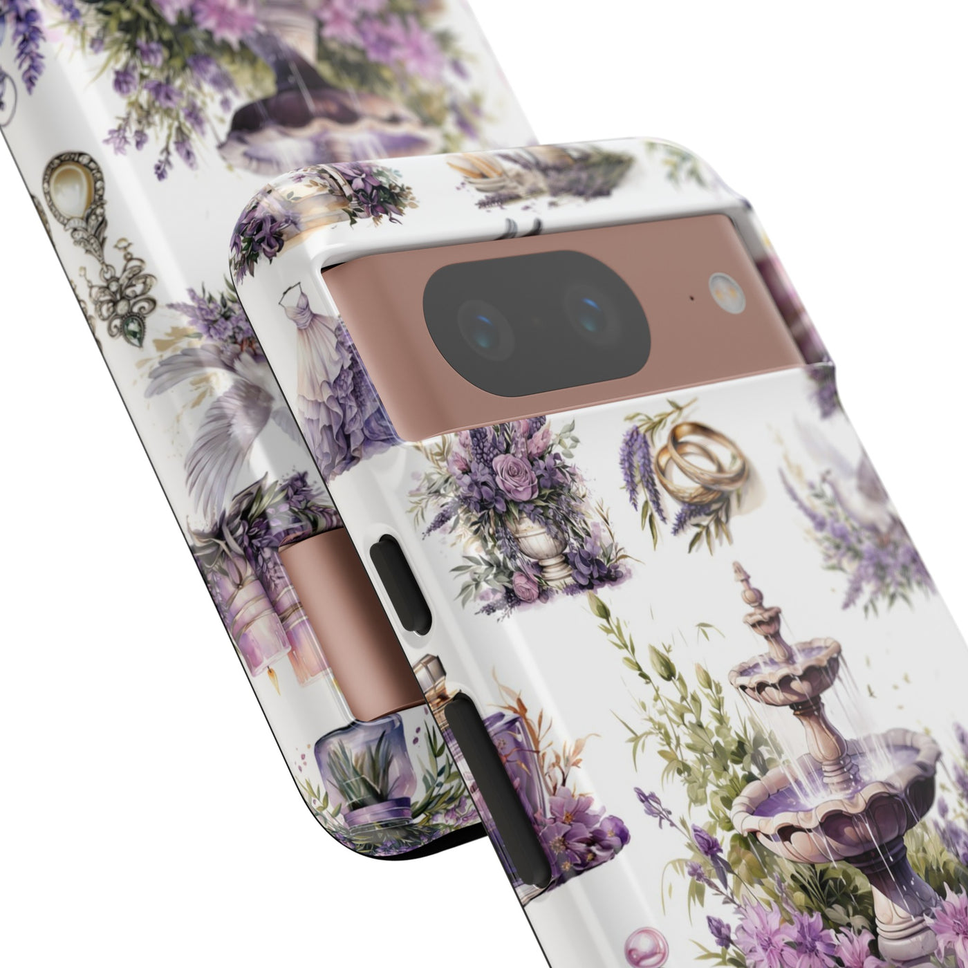 Impact Resistant, Lavender Wedding, Cute Phone Cases for Samsung S24, S23, S22, S21, IPhone 15 pro Iphone 14 pro Iphone 13 IPhone 12 Iphone 11