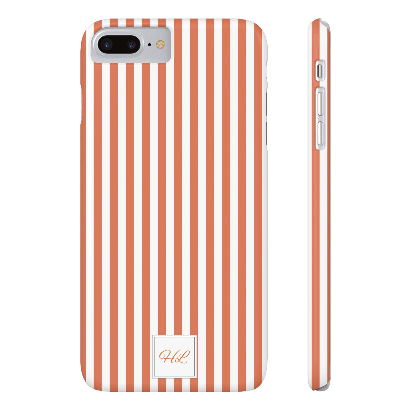 Slim Custom Personalized Winter Peach Striped Phone Case for Iphone 17 - | iPhone 16 Pro Max Case | iPhone 15 Case Iphone 14 13 12 11 10 9 8 - Studio40ParkLane