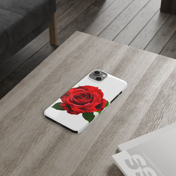 Slim Red Rose Flowers Gift for Her Cute Phone Cases for Iphone 16 Pro Max | iPhone 15 Case | iPhone 15 Pro Max Case, Iphone 14, Iphone 14 Pro Max, Iphone 13 12 11 8 7 - Studio40ParkLane