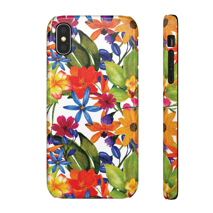 Sleek Snap Colorful Flowers Cute Phone Case for iPhone 16 15 14 13 12 11 X Xs Max Xr Pro Plus Samsung Galaxy S24 S23 S22 S21 S20 Note Ultra