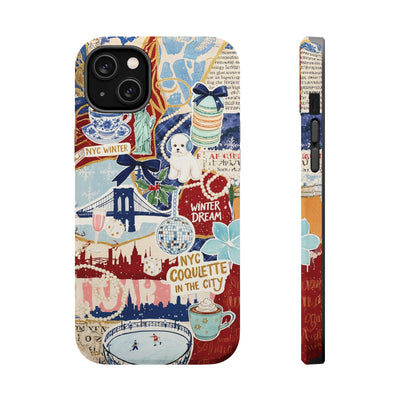 New York Winter Coquette Collage Tough Magsafe Cute Phone Cases for Iphone | iPhone 17 Pro Max Case, Iphone 16, Iphone 15 14 13 12 11 10 9