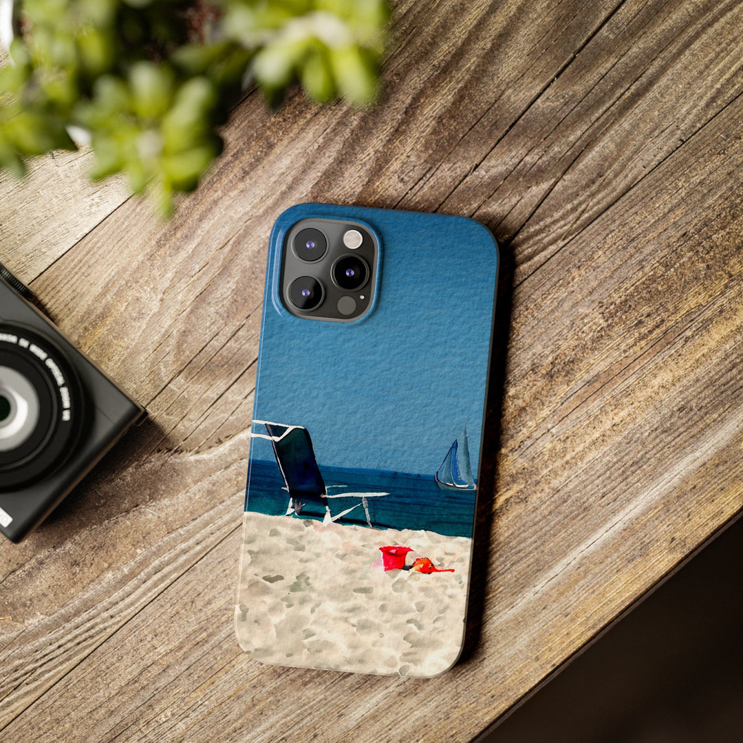 Slim Cute Phone Cases for Iphone - | iPhone 15 Case | iPhone 15 Pro Max Case, Iphone 14 Case, Iphone 14 Pro Max, Iphone 13, Summer Beach Chair Watercolor - Studio40ParkLane