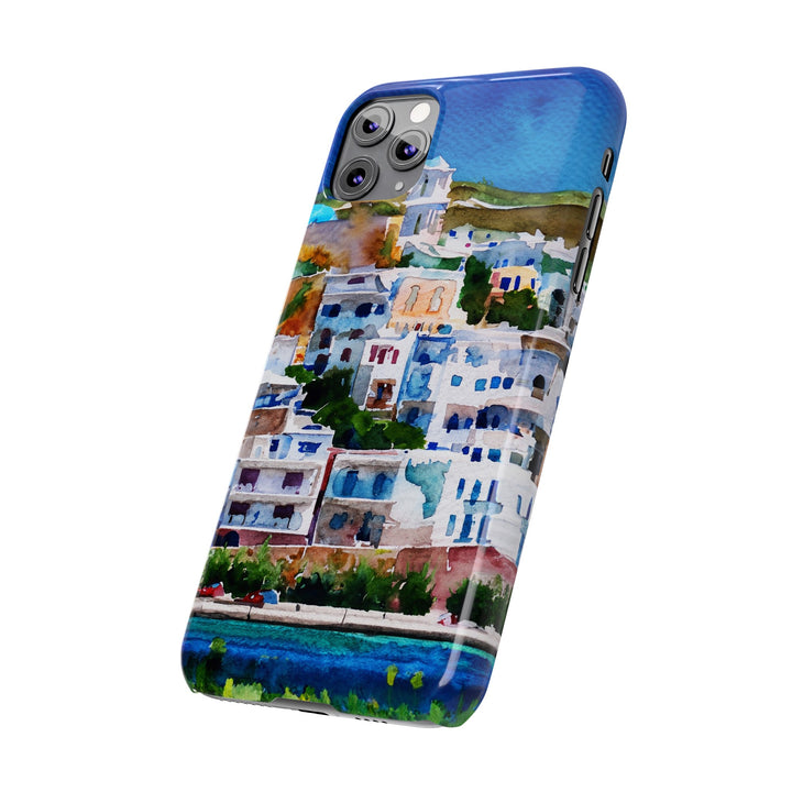 Slim Cute Phone Cases for Iphone | iPhone 15 Case | iPhone 15 Pro Max Case, Iphone 14, Iphone 14 Pro Max, Iphone 13, Colorful Greek House Watercolor - Studio40ParkLane