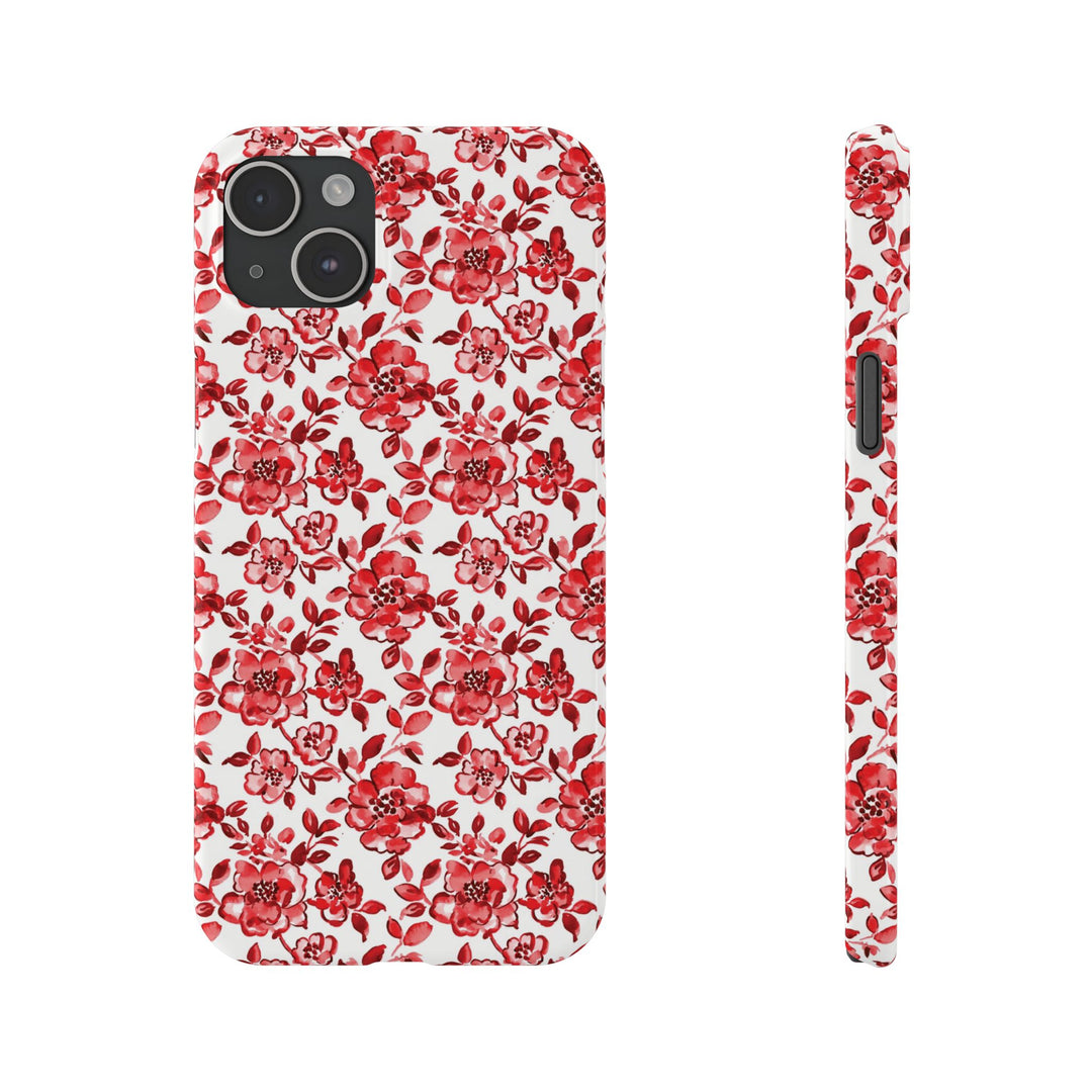 Slim Red Chinoiserie Gift for Her Cute Phone Cases for Iphone 16 Pro Max | iPhone 15 Case | iPhone 15 Pro Max Case, Iphone 14, Iphone 14 Pro Max, Iphone 13 12 11 8 7 - Studio40ParkLane